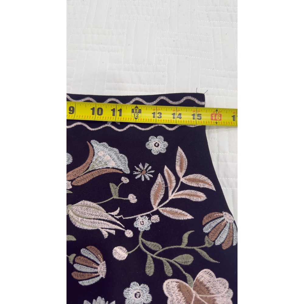 Dee Elly Black Embroidered Floral Mini Skirt Size L Boho A-Line BMDW315DIMK - Picture 8 of 8